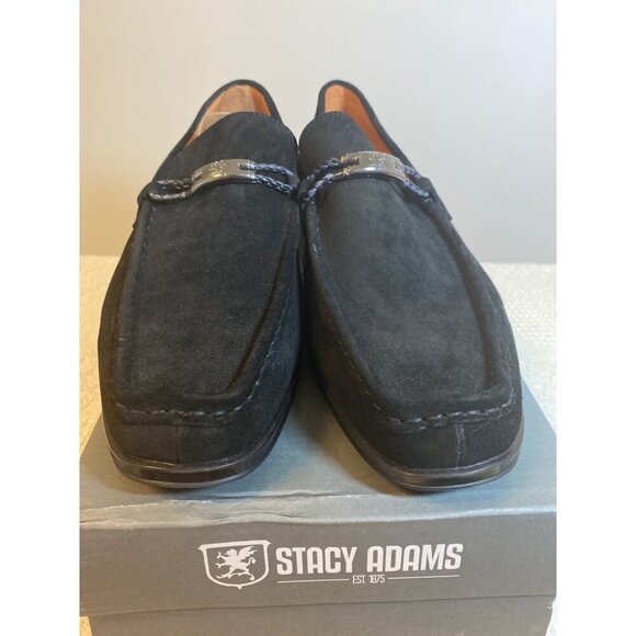 Stacy Adams Shoes Neville Moc Toe Bit Slip on Black Suede Size 15, NIB - Picture 4 of 14